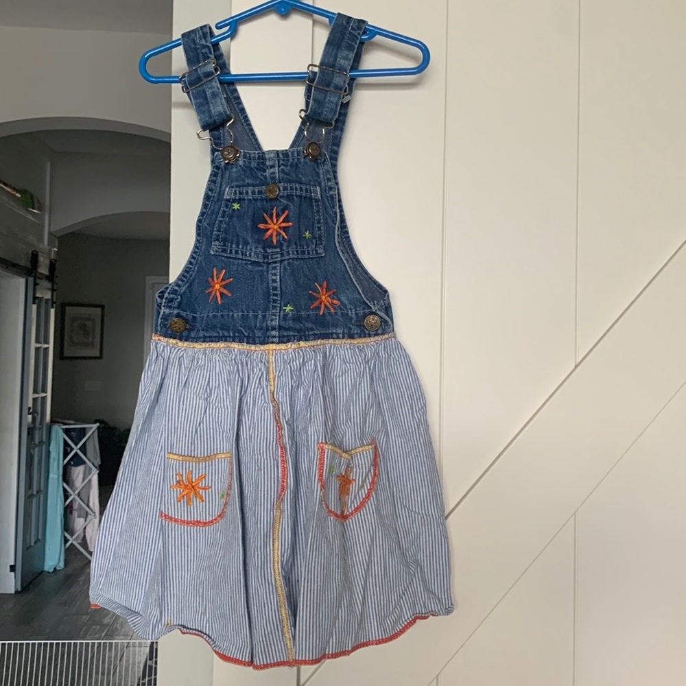 Oshkosh blue denim overall dress size Medium